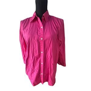 Ralph Lauren Pink Oxford Button Down Shirt Preppy Classic Chic L